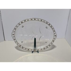 Vintage Fire King Oven Wear Meat Platter Tree Of Life Fruit Gold Border